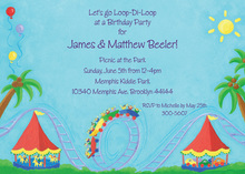 Roller Coaster Park Invitations