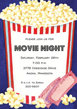 Popcorn Movie Time Invitations