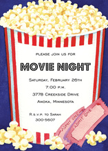 Popcorn Movies Star Party Invitations