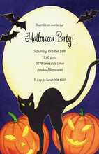 Halloween Treats In White Bag Invitation