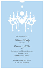 Modern Chandelier Turquoise Formal Party Invitations