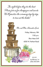 Chocolate Fountain Birthday Cake Invitation