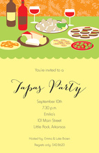 Delicious Tapas Table Dinner Invitations