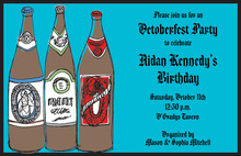 Red Banner Beer Party Invitations