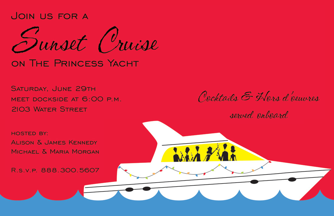 yacht party invitation wording