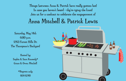 Stainless Grill Party Invitations