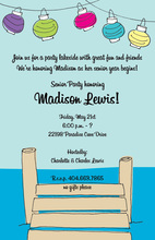 Green Wood Grain Border Cocktails On The Patio Invitations