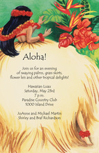 Hawaiian Grass Skirt Invitations