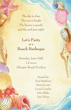 Inspired Decorated Shell Trio Beach Invitations