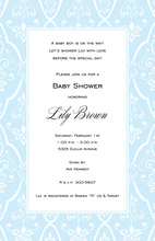 Textile Blue Invitations