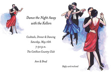 Dancing Modern Beach Couple Khaki Invitations