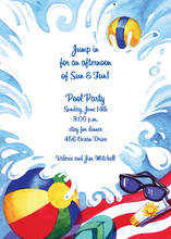 Orange Pool Party Beach Ball Chalkboard Invitations