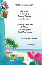 Palm Tree Tropics Parrot Bird Invitations