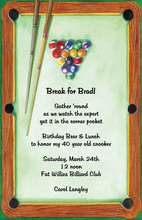 Pool Cue Table and Sticks Invitation