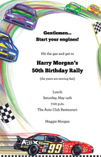 Fast Racing Cars Swoosh Invitation