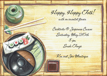 Painted Illustrated Sushi Party Invitation