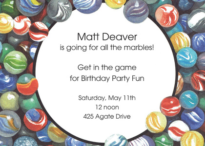 Classic Marbles Gaming Invitations