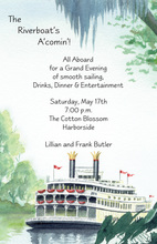 Fun Cruising Steam Riverboat Invitations