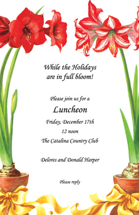 Red Amaryllis Arrangements Invitation