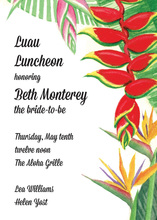 Tropical Red Floral Rainforest Bouquet Invitations