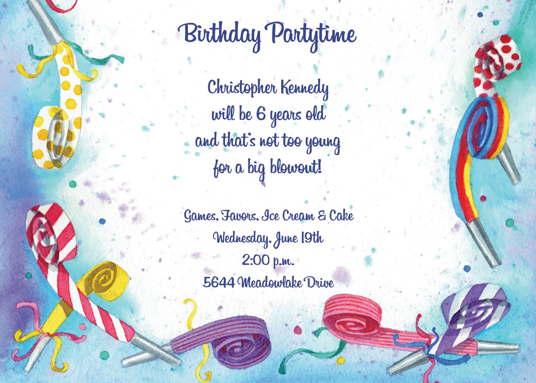 Colorful Party Blowout Invitation