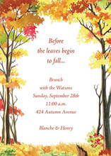 Brown Leafy Modern Flourish Wedding Invitations