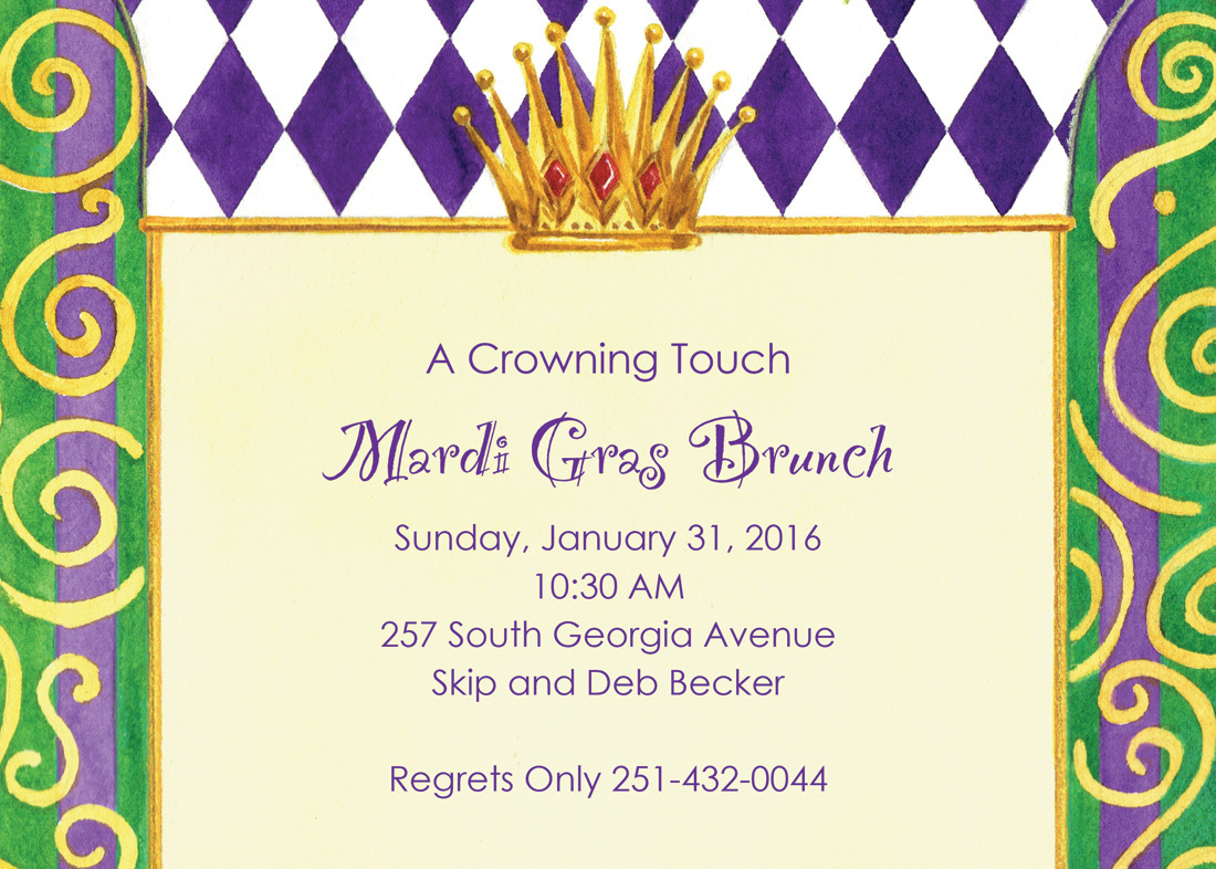 Royal Mardi Gras Crown Invitations