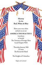 Bald Eagle Patriotic Ribbon Flowing Invitation