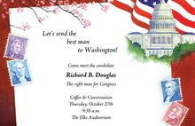 Bald Eagle Patriotic Ribbon Flowing Invitation