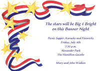 July Banner Patriotic Invitations