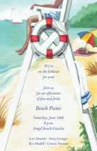 Lifeguard Sandy Beach Onguard Invitation