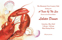 Traditional Silhouette Lobster Dinner Party Invitations