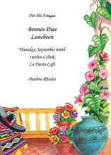 Mexican Flower Colorful Border Invitation