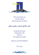 Glowing Seascape Lighthouse Invitation