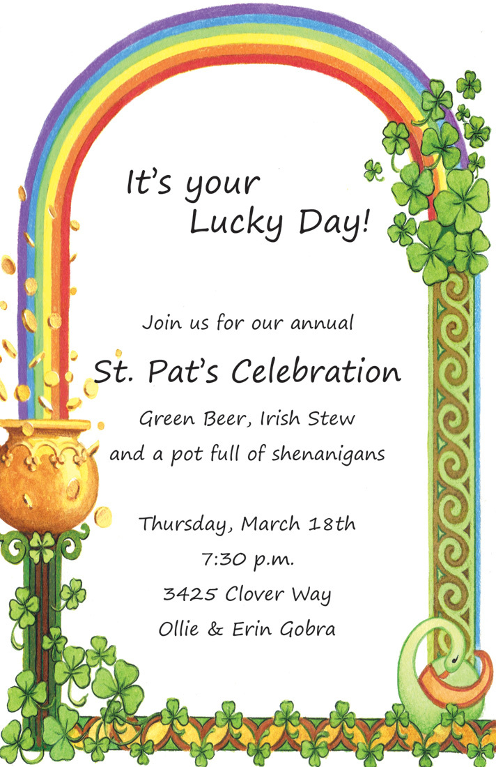 St. Patrick's Day Rainbow Invitations