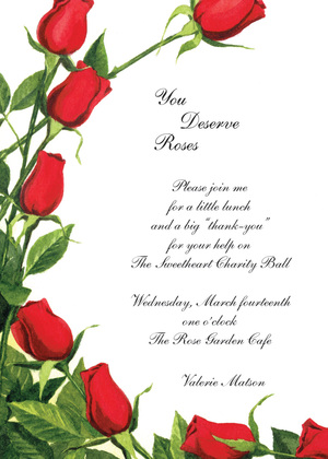 Red Rose Blooms Assortment RSVP Cards