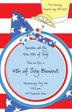 Traditional USA Patriotic Hat Invitations