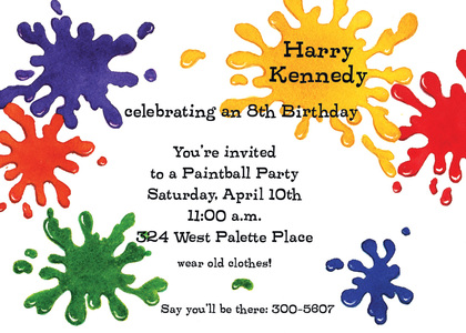 Splash Painted Party Invitations