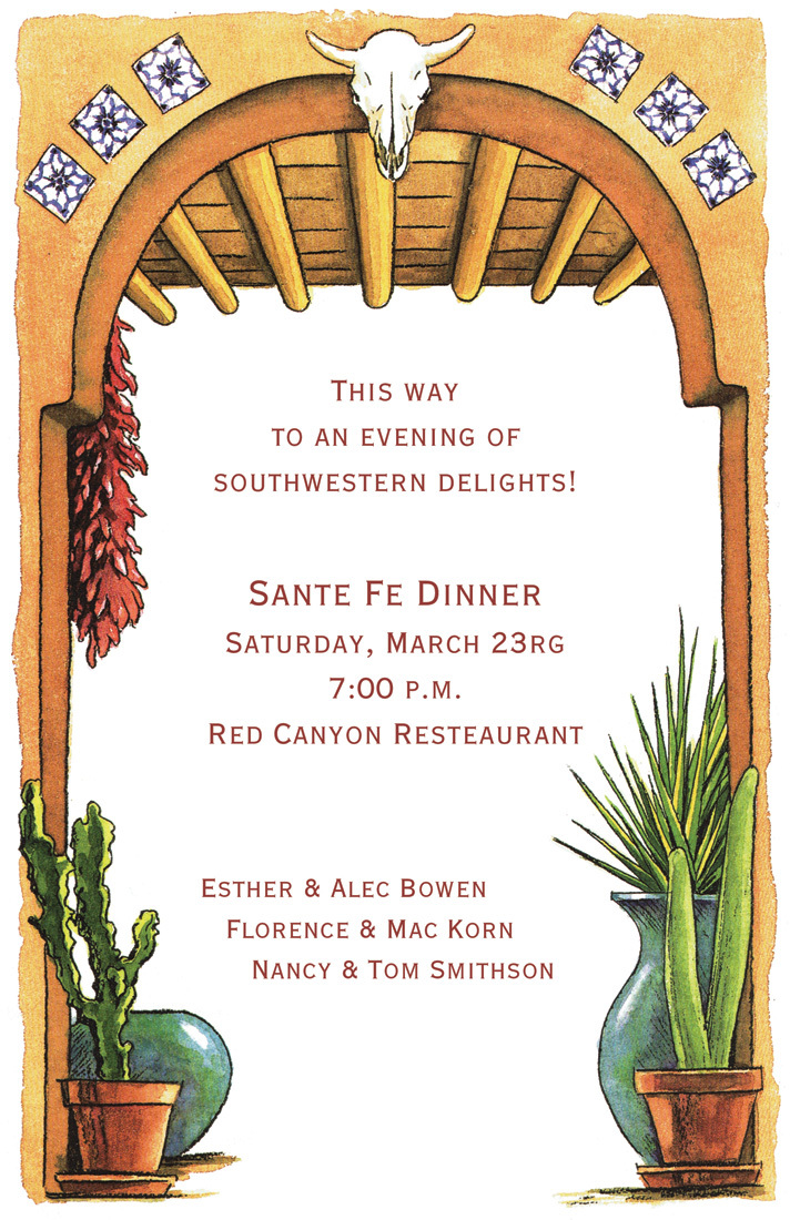 Southwest Santa Fe Way Invitations