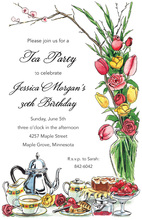 High Tea Floral Arrangement Invitations