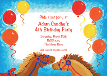 Playful Pony Ride Birthday Invitations