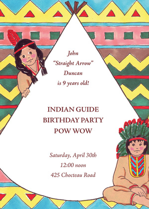 Native American Indian Chalkboard Invitations