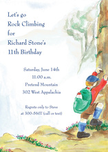Rock Climbing Chalkboard Birthday Invitations