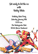 Traditional American Ice Hockey Game Invitation