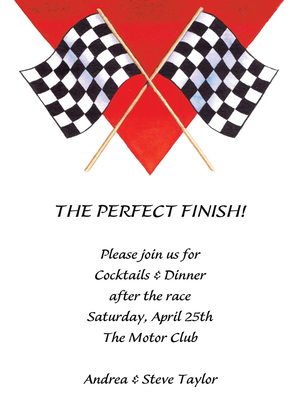 Ivory Racing Flags Race Invitations