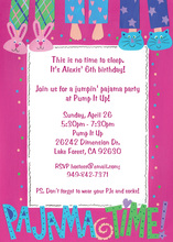 Sleepover Slumber Party Items Invitation