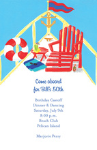 Boho Anchor Aqua Geometric Pattern Invitations