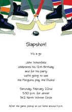 Ice Skating Hockey Sticks Invitation