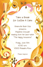 Classic Coffee Cups Border Invitation