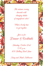 Watercolor Flowers Coral Pattern Frame Invitations